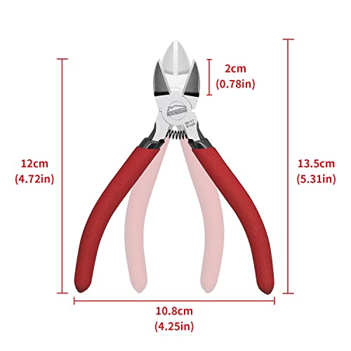 Wire Cutters 5 Pack, 5 Inch, Side Cutters, Flush Cut Pliers - color: 5 Inch Wire Cutters Set