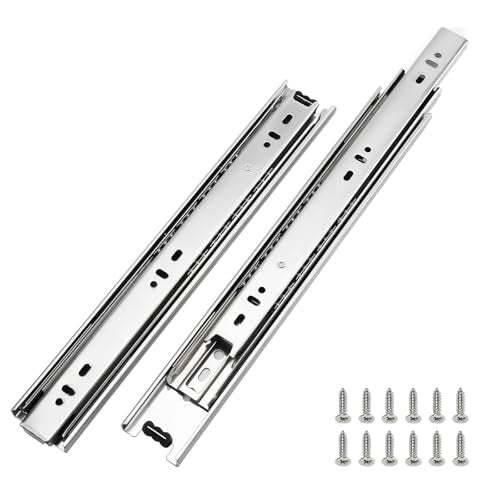 LONTAN 1 Pair Side Mount Drawer Slides 8 Inch Heavy Duty Cabinet Rails - color: Silver, size: 8 Inch - Drawer Slide