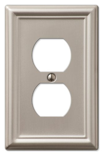 Amerelle 149DBN Chelsea Wallplate, 1 Duplex, Brushed Nickel - color: Brushed Nickel, size: 1 Duplex