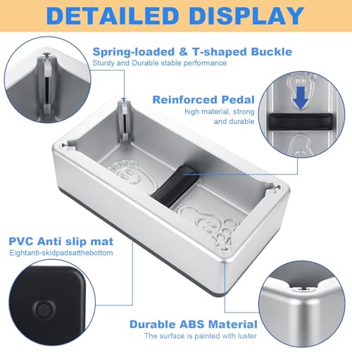 Automatic Shoe Cover Dispenser Machine with 200 Disposable Shoe Covers Included, Hands-Free Overshoe Dispenser in Silver ABS for Home Office Entryway Clinic