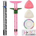 Sewing Gauge Measuring Tool Set, 5-in-1 Sliding Marker & Seam Gauge Ruler | Acrylic T-Shaped Quilting Ruler Set, Essential Sewing & Quilting Tools for Hemming, Buttonhole Marking & Crafting 5Pcs Pink - color: Pink