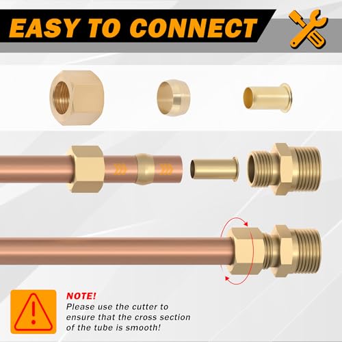 255PCS Brass Compression Kit for 1/2" 3/8" 5/16" 1/4" 3/16" 1/8" - style: 255PCS