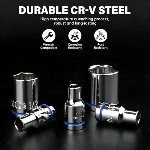 1/4" Drive SAE Master Socket Set, 13-Piece,1/8-5/8" - size: Shallow, style: 13pcs-SAE