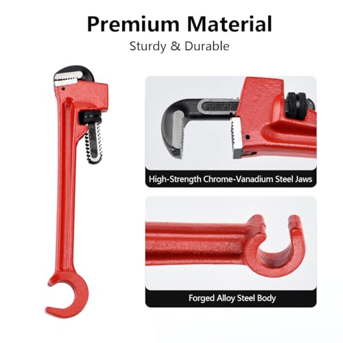 8" Double-Ended Valve Wrench 3/4" Opening & Pipe Wrench 1/8" - 1" - size: 8 INCH