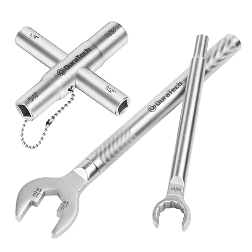 DURATECH 3-in-1 Plumber wrench & 4 Way Sillcock Key, 2-Pack, for Valve, Faucet nuts, and Spigots - size: 2-Pack, style: 4 Way Key & Plumber Wrench