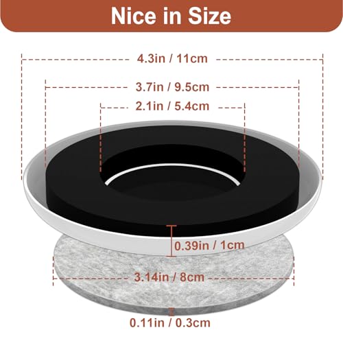 Furniture Sliders for Hardwood Floors - Multi-Surface Moving Sliders - size: 4.3in Round 8+16Pack