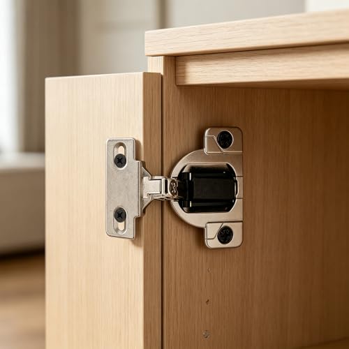 8 Pack Cabinet Hinges Compatible with Blum 30.310-11.02, 110 Degree Screw On Compact 33, Self Quick Closing Door Hinges Include Screwdriver and 16 Wood Screws, No Mounting Plate