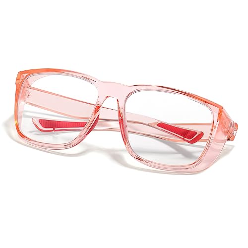 Safety Glasses Anti-Fog Eye Protection Blue Light Blocking Glasses for Women Men - color: Pink
