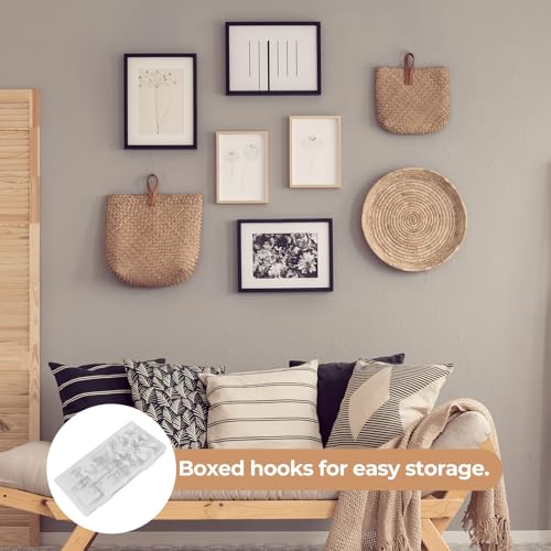 Bilillo 40PCS Adhesive Plate Hangers for the Wall, Invisible Heavy Duty Plate Holders with Wall Hooks & Storage Box, Strong Sticky Hangers for Plates, Frames & Wall Art - style: 40 Pcs Square