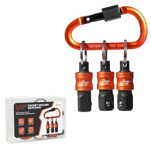1/2" Socket Holder Keychain 3PCS Set,Drive Quick-Release & Lock Organizer - size: 3PCS-1/2'