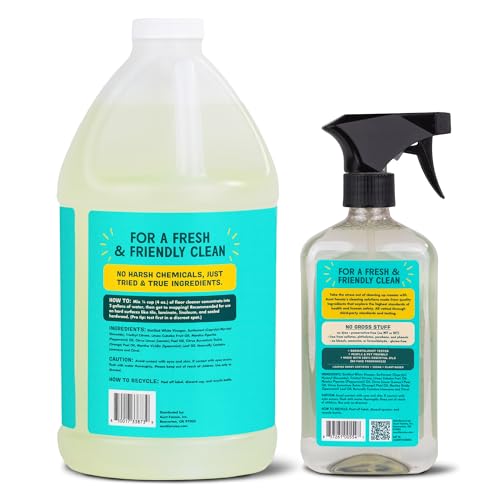 Aunt Fannie's All Purpose Cleaner Bundle, Lemon, Spray + Refill, 2 Pieces | Cuts Grease & Grime, No Harsh Residue, Safe for Kitchens Bathrooms Windows Counters & Sealed Areas, Kid and Pet Safe - size: 80.9 Fl Oz (Pack of 2)