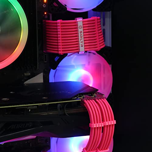 SIRLYR PSU Cable Combs,Pearlescent Paint Computer Wire Organizer,Extension Cables Comb for PC Cable Management 20 Pieces Set = 24 pin x 4, 8 pin x 16 for 3 mm/0.11In up to 3.5 mm/0.13In Pink - color: Pink