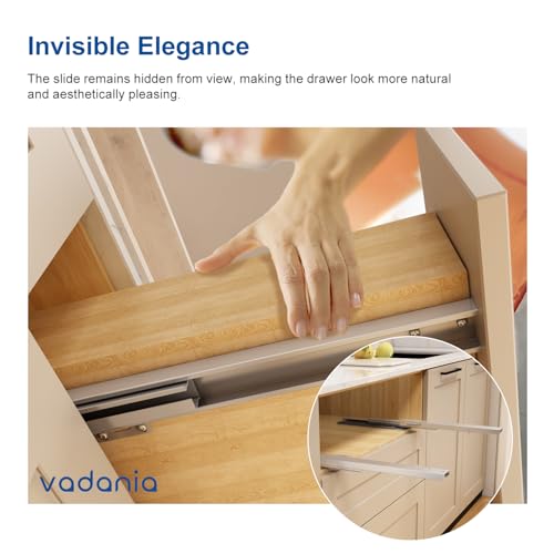 VADANIA #BF54 20" Undermount Drawer Slide, Push to Open - size: 20 Inch, style: Push to Open