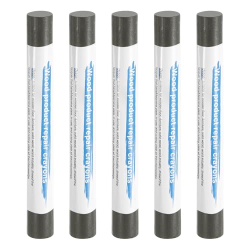 HARFINGTON 5pcs Wood Filler Sticks Wooden Wax Touch Up Furniture Repair Crayons for Scratch Hole Wood, Iron Gray - color: Iron Gray