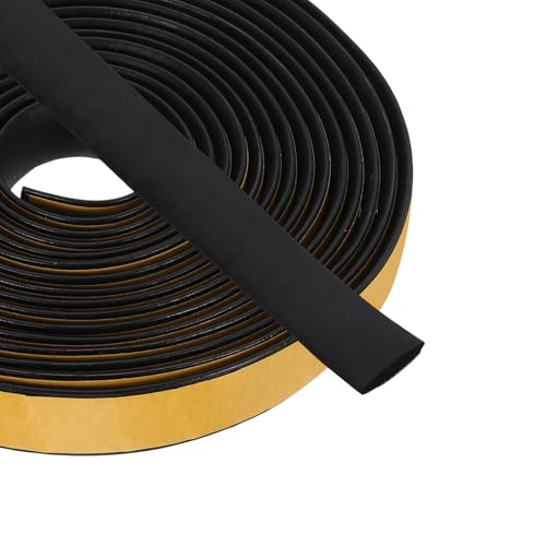 PATIKIL 16.4FT Solid Rubber Weather Stripping, 2Pcs 7/9" W x 1/8" H Self Adhesive D Shape EPDM Rubber Seal Strip Gasket for Door Frame Window Insulation RVs Furniture Cabinets, Black - size: 16.4FT x 7/9"W x 1/8"H