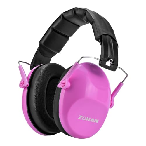 ZOHAN 032 Kids Noise Cancelling Headphones - 25dB NRR Kids Ear Protection, Hearing Protection Safety Ear Muffs for School Monster Truck Fireworks Traveling Studying Concerts Autism - Hot Pink - color: 1pack - Pink 2.0