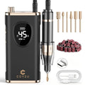Professional Electric Nail Drill Rechargeable Nail File - color: Black Gold