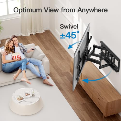 Pipishell Full Motion TV Wall Mount for Most 37-84 Inch TVs up to 132lbs, Wall Mount TV Bracket Articulating Swivel Tilt Extension Leveling Max VESA 600x400mm Fits 12/16" Wood Stud, PILFK1 - size: 37-84 inch TVs, style: TV Mount without LED