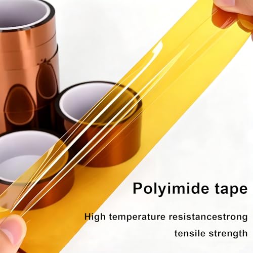 BOMEI PACK Polyimide Tape, 2in x 66ft Heat Resistant Tape for Soldering - size: 2inch x 20m/66ft