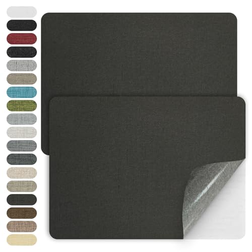 WILDREEDS 2 Pcs 8 x11 Inch Linen Repair Patches, Self-Adhesive Fabric Patch for Sofas, Couch, Furniture,Tote Bags, Car Seats (Black-Grey) - color: Black-Grey