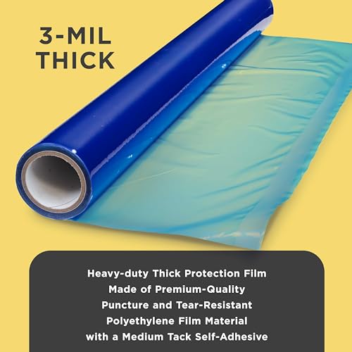 Dura-Gold Floor Protection Film, 24-inch x 50-Foot Roll, Clear Plastic - size: 24-inch-x-50-feet