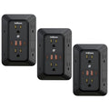 JcBlaon 3 Pack Outlet Extender Surge Protector, 6 Outlet Splitter with 4 USB Ports (2 USB C),1050J 3-Sided Multi Plug Wall Outlet, USB Wall Charger for Home Office Kitchen Travel（Black）-ETL - color: Black 3PCS