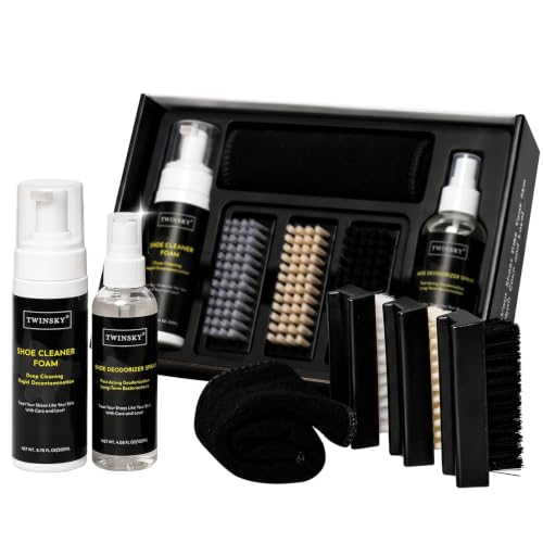 6-in-1 Shoe Cleaning Kit,with Plant-Based Foam, Deodorizing Spray