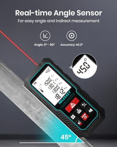 MILESEEY Laser Measure, Laser Measuring Tool with Angle Sensor