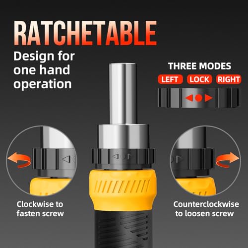 SHARDEN 26-in-1 Ratcheting Screwdriver Set Multi Screwdriver Tool Kit - color: Yellow, size: Ratchet-NonExtendable