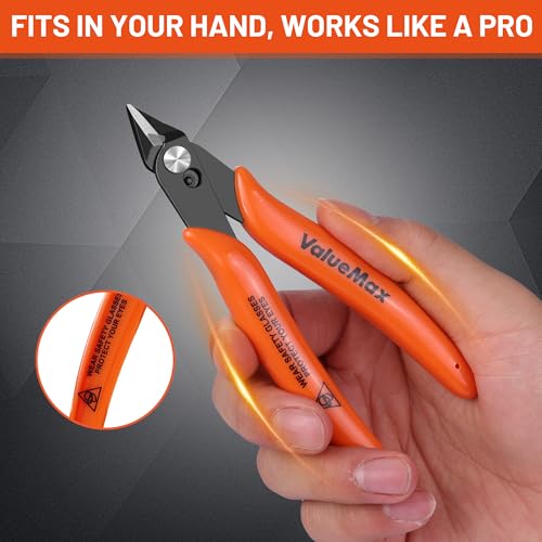 ValueMax 6-Pack 5-Inch Flush Cutters, Spring-Loaded Precision Side Cutters