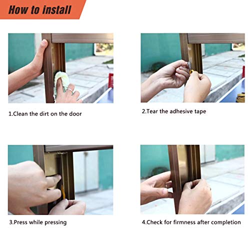 CloudBuyer Door & Window Weather Stripping, Soundproof Insulation Seal Strip with Self-Adhesive Rubber Collision Protection, 16.5 Ft (Grey) - color: Gray, size: 16.5Ft