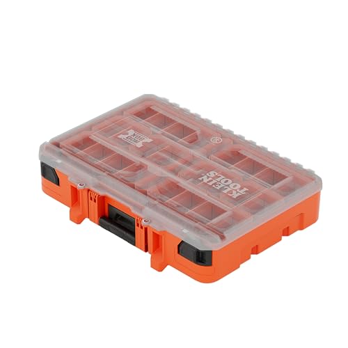 Klein Tools 54400MBX MODbox Tall Compartment Box, Full-Width Tool Organizer, Small Parts Tool Box with 20 Compartments, 9 Removable Bins for Fasteners, Stackable Module - size: Component Box
