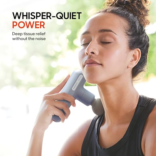 Sharper Image Powerboost Move Mini Percussion Massage Gun, Powerful & Quiet - color: Periwinkle