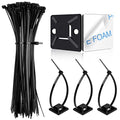 1 in Adhesive Zip Tie Mounts with 8 in Zip Ties, black 100 Sets - color: Black-100set