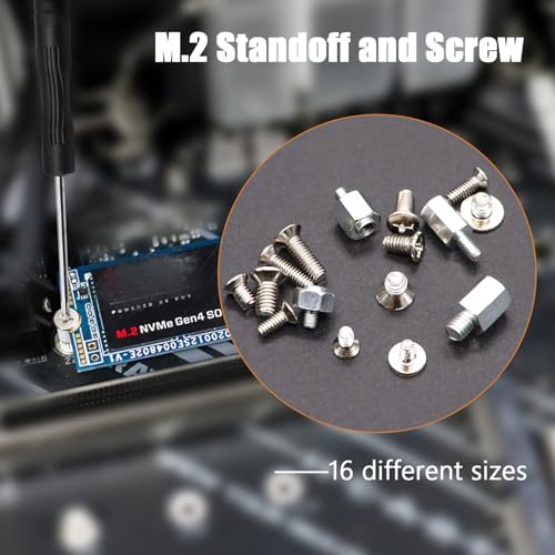 mankk 500PCS M.2 SSD Screw Kit M.2 SSD Mounting Screws Motherboard Standoffs M.2 M2.5 M3 NVMe Screw for Laptop PC Repair & DIY - color: Silver-500PCS
