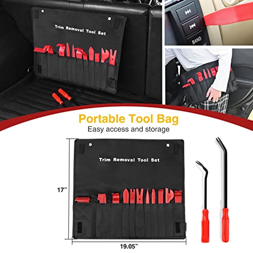 GOOACC Nylon Bumper Fastener Rivet Clips Car Clip Panel Audio Video Dashboard Dismantle Kits Installer Removal Tool (13PCS Trim Removal Tool Set) - color: Red, size: 13Pcs
