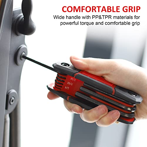Topline 25-Piece Folding Allen Wrench Set, Portable Allen Key Set