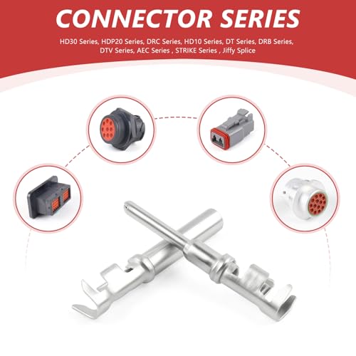 Newdeli 60 Pairs Deutsch Connector Pins and Sockets Stamped Contacts Size 16 Open Barrel Pin Connector Kit for 14-18AWG Wire - Male Pin Connectors 1060-16-0122 & Female Socket Contacts 1062-16-0122 - size: 60 Pairs - Size 16