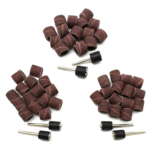 TEMO 51p 1/4" 3/8" 1/2" Sand Drum 60 Grit Coarse for Dremel Rotary Tool - size: mixed #60
