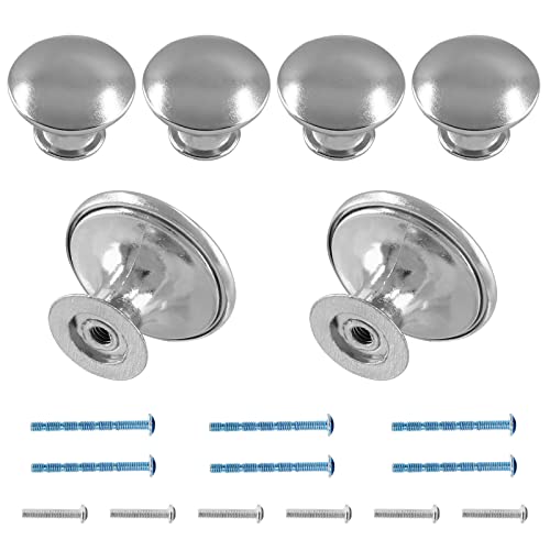 Silver Cabinet Knobs 1.18" Diameter, 6 Pcs - color: Silver, size: 6 Pack