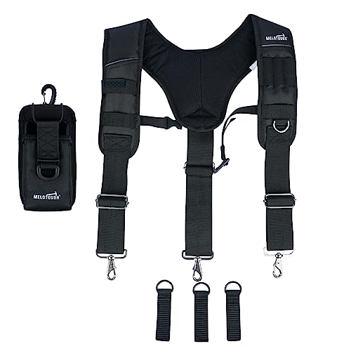 MELOTOUGH Tool Belt Suspenders Work Belt Suspenders for Men Big and Tall Construction Bag Suspenders Padded Work belt for Carpenter/Electrician/Roofing/Farmer work(Y Back)