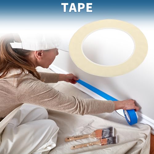 Painters Tape Easy Removal Fine Width 1.5mm Tape 0.06 Inches x 52.5 Yards White - color: White, size: 0.06 Inches x 52.5 Yards