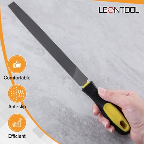 3 PCS 8" Wood Rasp File Set, Includes Round, Half-Round, Flat Rasp. T12 Carbon Steel Metal Hand File Set with Rubber Grip for Woodworking, Plastic, and Soft Metal