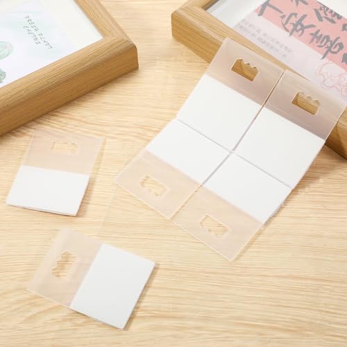 10 Pcs Picture Hanging Hooks for Picture Frames Adhesive Plastic Sawtooth Poster Hanger No Hole Picture Hanging Stick on Picture Frame Hooks for Back of Frames