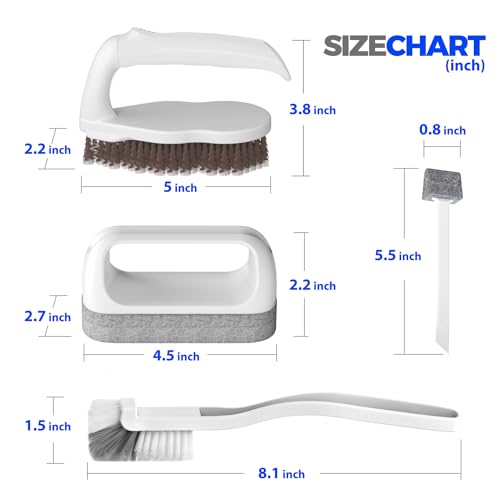 Holikme 7 Pack Cleaning Brush Scrub Brush Kitchen Brush for Floor,Brown - color: Brown