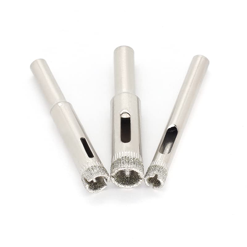 Diamond Hole Saw Set of 3, Glass Hole Saw Drill Bit Kit Suitable for Ceramic Glass Tile Porcelain Marble (6, 8, 10mm) - size: 3 in 1 | 6,8,10mm