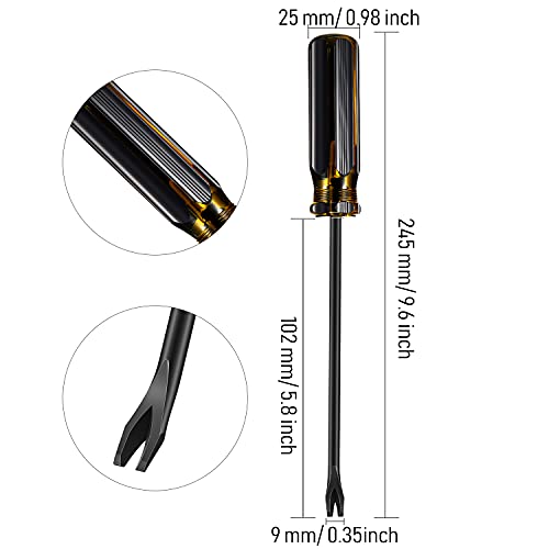 Mudder 3 Packs Tack Lifter 3 mm U Tip Nail Staple Rivet Tack Puller Screwdriver Upholstery Staple Remover Tool for Furniture (Yellow, Black) - color: Yellow, Black