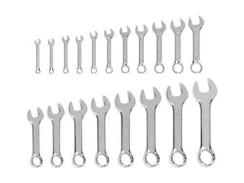 TEKTON Stubby Combination Wrench Set, 19-Piece (1/4-1-1/4 in.) | WCB90412 - color: Stubby, Tool Only, size: 19-Piece (1/4 - 1-1/4 in.)