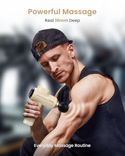 RENPHO Active Massage Gun Deep Tissue, Percussion Back Massager Gun - color: Creamy