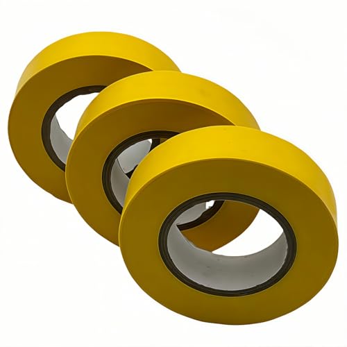 3 Rolls Yellow Flame-Retardant Electrical Tape 3/4 inch * 66 feet; UL Certification, Insulation Repair for Household Outdoor and Indoor Wires Below 600V, Industrial Grade PVC Electrical Tape - color: yellow